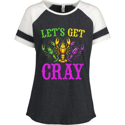 LetS Get Cray Mardi Gras Crawfish Enza Ladies Jersey Colorblock Tee