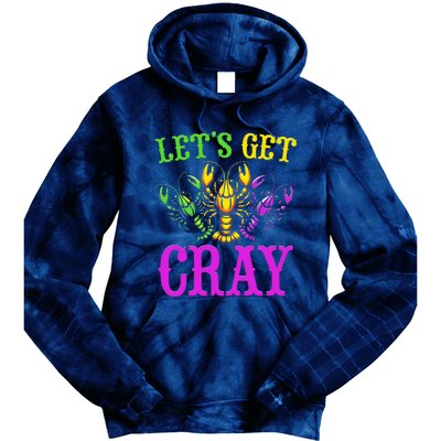 LetS Get Cray Mardi Gras Crawfish Tie Dye Hoodie