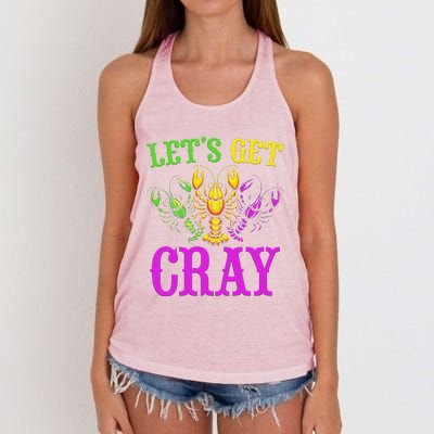 LetS Get Cray Mardi Gras Crawfish Women's Knotted Racerback Tank