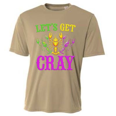 LetS Get Cray Mardi Gras Crawfish Cooling Performance Crew T-Shirt