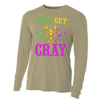 LetS Get Cray Mardi Gras Crawfish Cooling Performance Long Sleeve Crew