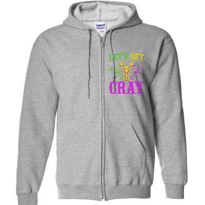 LetS Get Cray Mardi Gras Crawfish Full Zip Hoodie