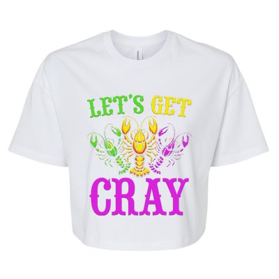 LetS Get Cray Mardi Gras Crawfish Bella+Canvas Jersey Crop Tee