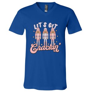 LetS Get Cracking Christmas Nutcracker Ballet Festive Gift V-Neck T-Shirt