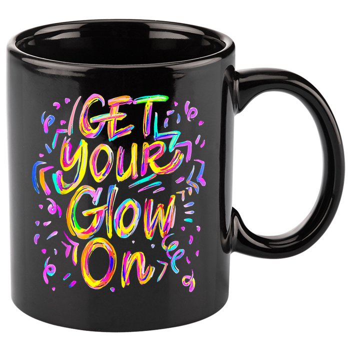 Let's Glow Crazy Glow Party 80s Retro Costume Party Lover 11oz C Handle Ceramic Mug