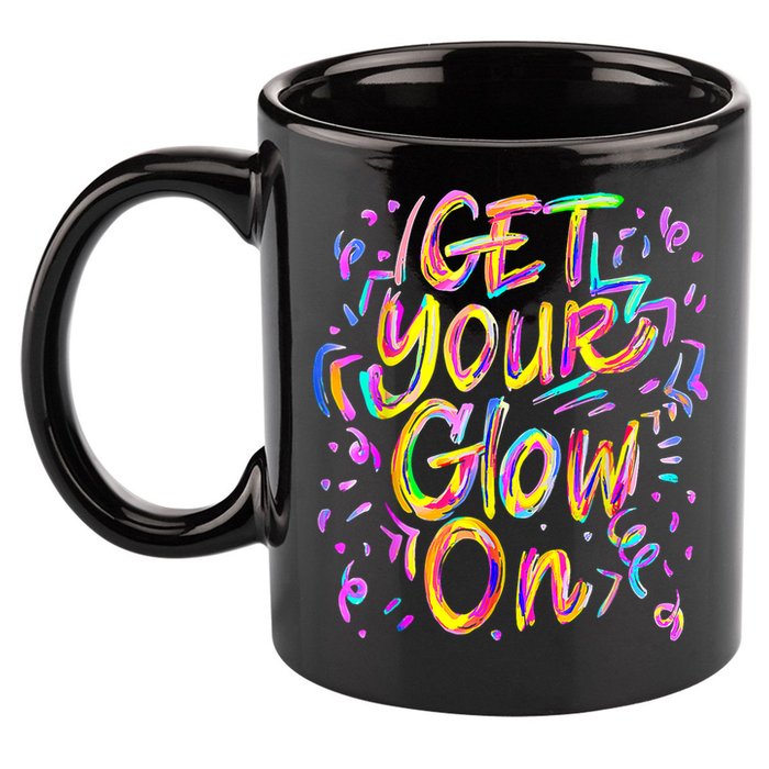 Let's Glow Crazy Glow Party 80s Retro Costume Party Lover 11oz C Handle Ceramic Mug