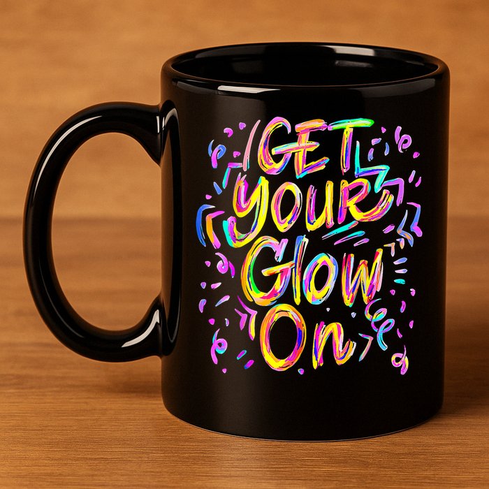 Let's Glow Crazy Glow Party 80s Retro Costume Party Lover 11oz C Handle Ceramic Mug