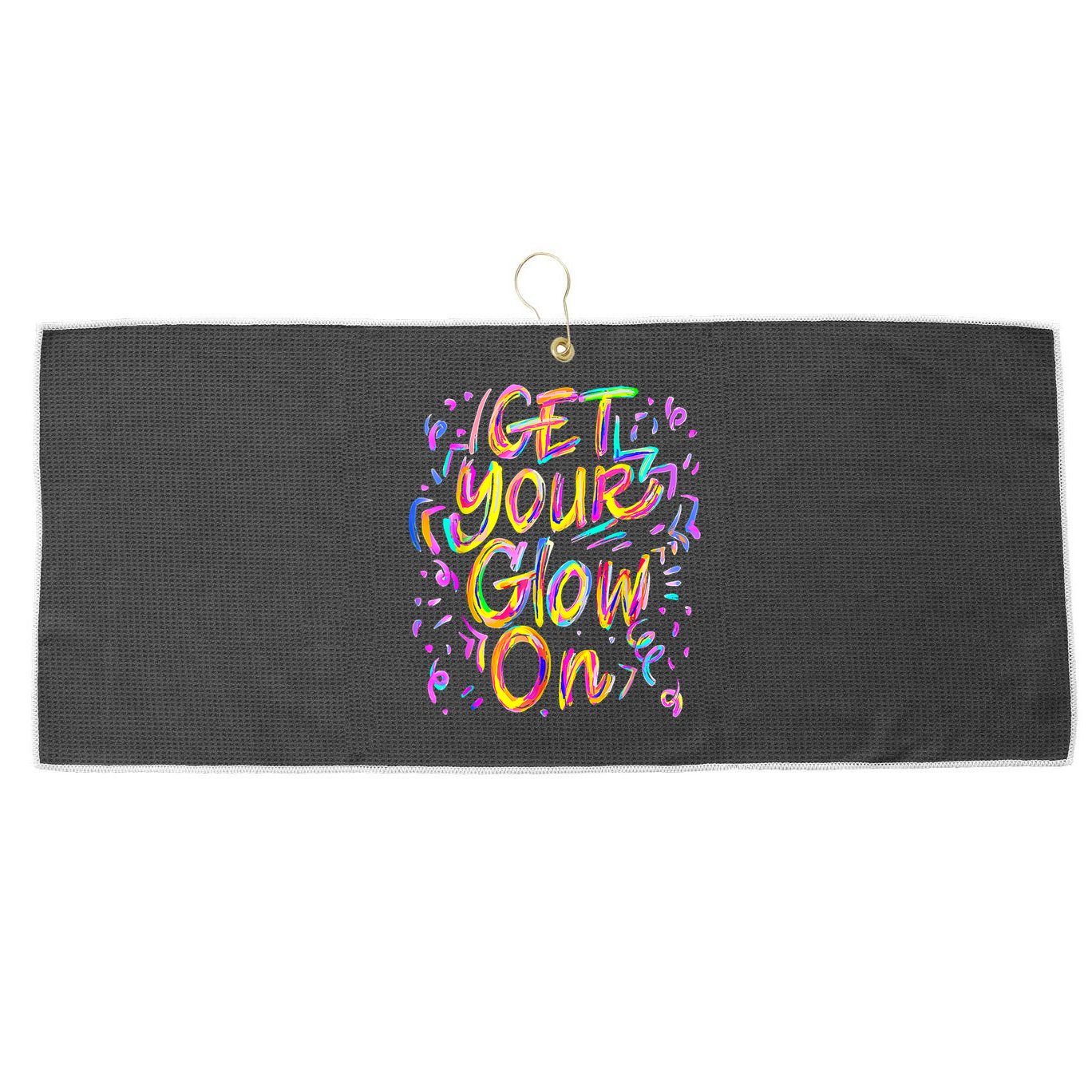 Let's Glow Crazy Glow Party 80s Retro Costume Party Lover Large Microfiber Waffle Golf Towel