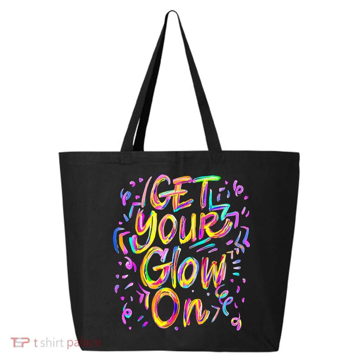 Let's Glow Crazy Glow Party 80s Retro Costume Party Lover 25L Jumbo Tote