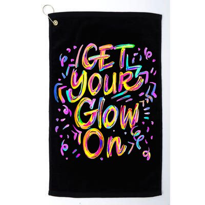 Let's Glow Crazy Glow Party 80s Retro Costume Party Lover Golf Towel