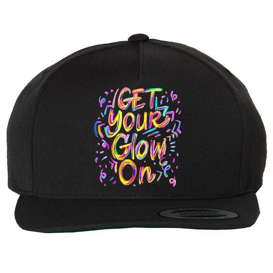 Let's Glow Crazy Glow Party 80s Retro Costume Party Lover Wool Snapback Cap