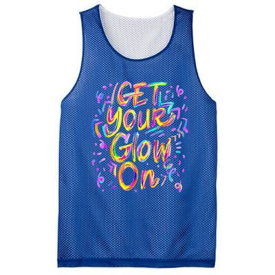 Let's Glow Crazy Glow Party 80s Retro Costume Party Lover Mesh Reversible Basketball Jersey Tank