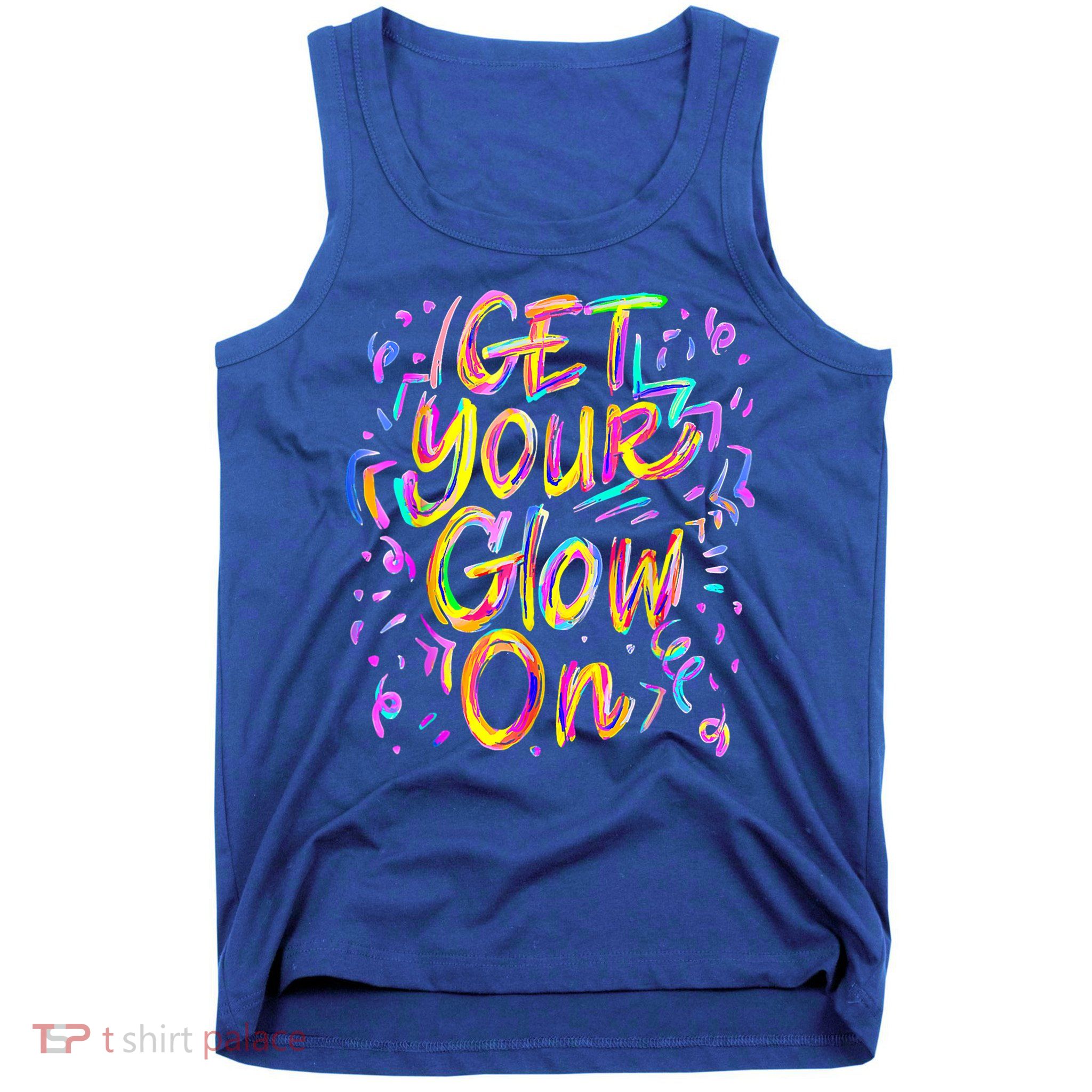 Let's Glow Crazy Glow Party 80s Retro Costume Party Lover Tank Top
