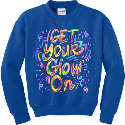 Let's Glow Crazy Glow Party 80s Retro Costume Party Lover Kids Sweatshirt