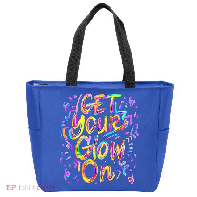 Let's Glow Crazy Glow Party 80s Retro Costume Party Lover Zip Tote Bag