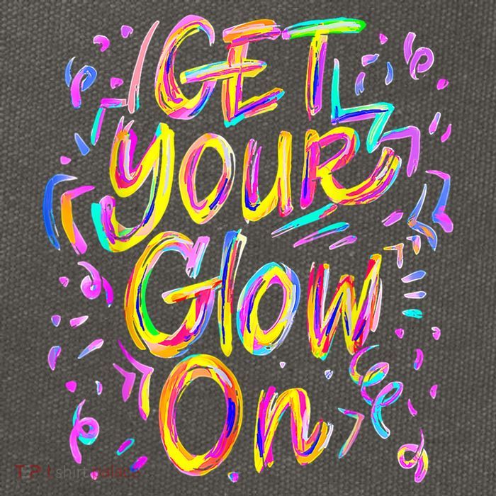 Let's Glow Crazy Glow Party 80s Retro Costume Party Lover Cotton Canvas Backpack