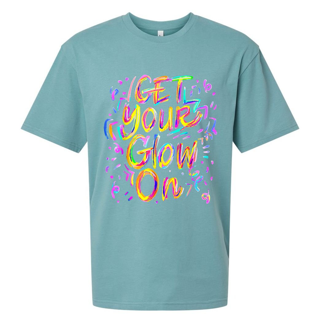 Let's Glow Crazy Glow Party 80s Retro Costume Party Lover Sueded Cloud Jersey T-Shirt