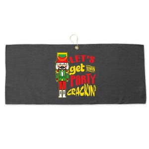 Let's Get Crackin' Funny Nutcracker Christmas Gifts Large Microfiber Waffle Golf Towel