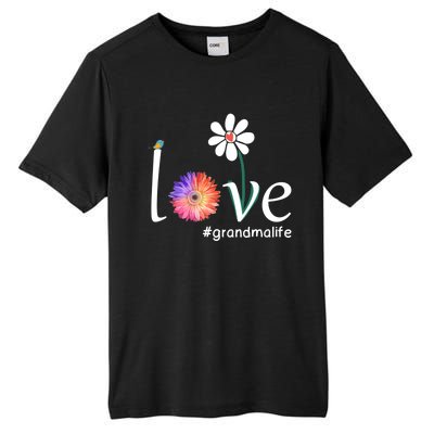 Love #Grandmalife Cute Watercolor Flower Bird Mother's Day Funny Gift Tall Fusion ChromaSoft Performance T-Shirt