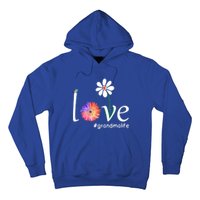 Love #Grandmalife Cute Watercolor Flower Bird Mother's Day Funny Gift Hoodie