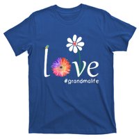 Love #Grandmalife Cute Watercolor Flower Bird Mother's Day Funny Gift T-Shirt