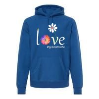 Love #Grandmalife Cute Watercolor Flower Bird Mother's Day Funny Gift Premium Hoodie