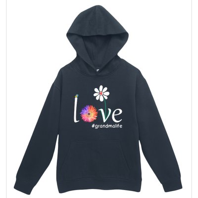 Love #Grandmalife Cute Watercolor Flower Bird Mother's Day Funny Gift Urban Pullover Hoodie