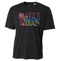 Lets Glow Crazy Glow Party 80s Retro Unicorn Party Cooling Performance Crew T-Shirt