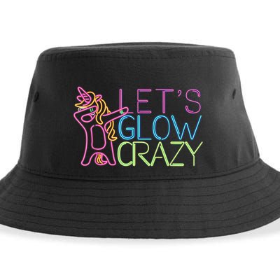 Lets Glow Crazy Glow Party 80s Retro Unicorn Party Sustainable Bucket Hat