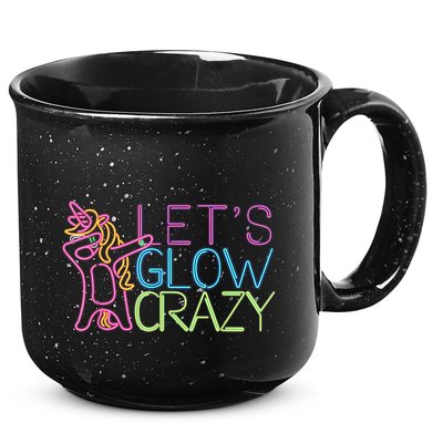 Lets Glow Crazy Glow Party 80s Retro Unicorn Party 15oz Campfire Ceramic Mug