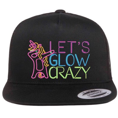 Lets Glow Crazy Glow Party 80s Retro Unicorn Party Flatbill Hat