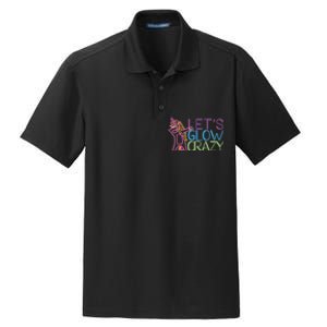 Lets Glow Crazy Glow Party 80s Retro Unicorn Party Dry Zone Grid Polo