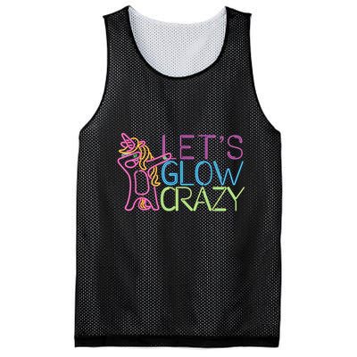 Lets Glow Crazy Glow Party 80s Retro Unicorn Party Mesh Reversible Basketball Jersey Tank