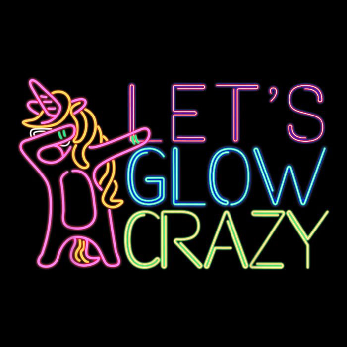 Lets Glow Crazy Glow Party 80s Retro Unicorn Party Magnet