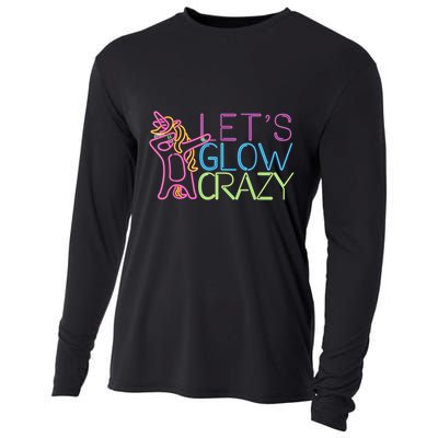 Lets Glow Crazy Glow Party 80s Retro Unicorn Party Cooling Performance Long Sleeve Crew