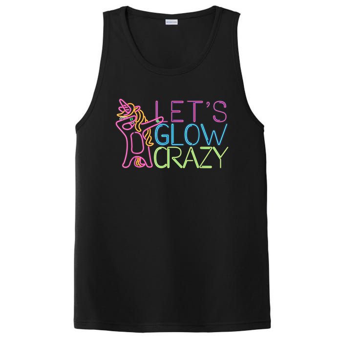 Lets Glow Crazy Glow Party 80s Retro Unicorn Party PosiCharge Competitor Tank