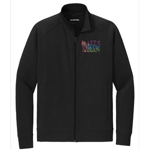 Lets Glow Crazy Glow Party 80s Retro Unicorn Party Stretch Full-Zip Cadet Jacket