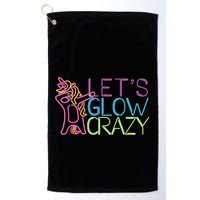 Lets Glow Crazy Glow Party 80s Retro Unicorn Party Golf Towel