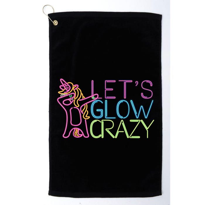 Lets Glow Crazy Glow Party 80s Retro Unicorn Party Golf Towel