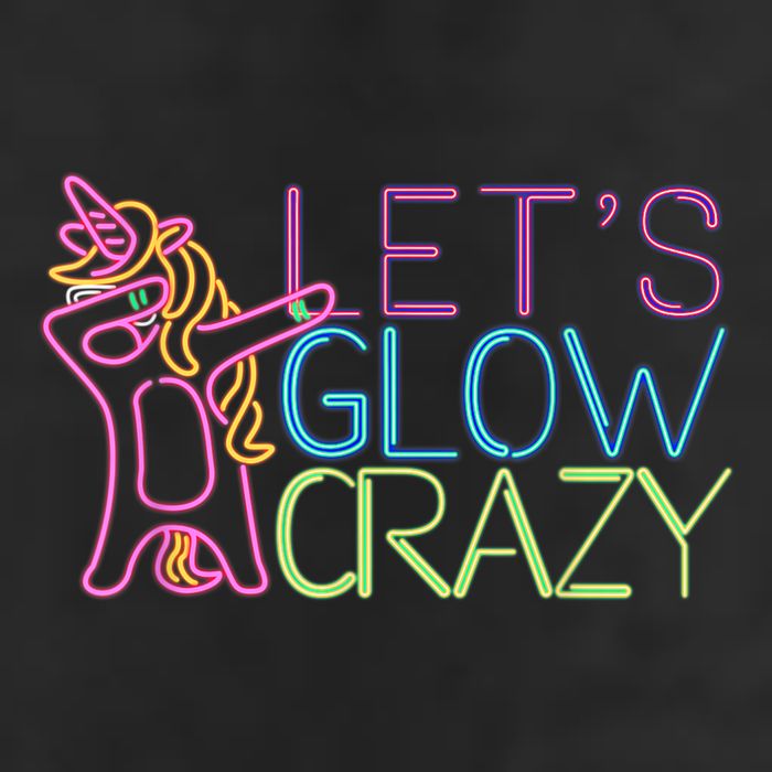 Lets Glow Crazy Glow Party 80s Retro Unicorn Party Golf Towel