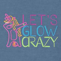 Lets Glow Crazy Glow Party 80s Retro Unicorn Party Garment-Dyed Sweatshirt