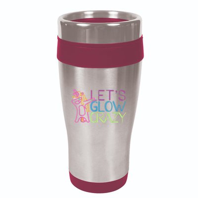 Lets Glow Crazy Glow Party 80s Retro Unicorn Party 16oz Travel Tumbler