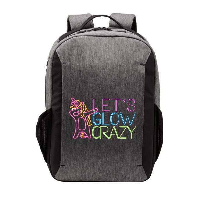Lets Glow Crazy Glow Party 80s Retro Unicorn Party Vector Backpack