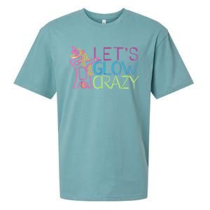 Lets Glow Crazy Glow Party 80s Retro Unicorn Party Sueded Cloud Jersey T-Shirt