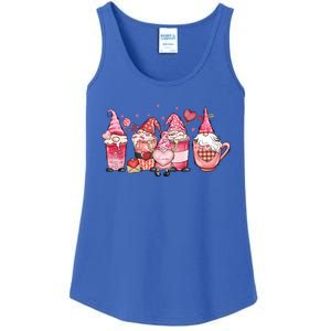 Love Gnome Cute Coffee Cups Hearts Red Plaid Valentine's Day Gift Ladies Essential Tank