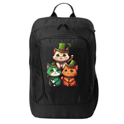 Leprechaun Gnome Cats St Patricks Day Cat Lover City Backpack