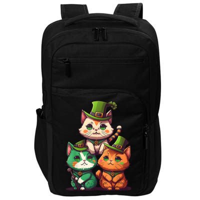 Leprechaun Gnome Cats St Patricks Day Cat Lover Impact Tech Backpack