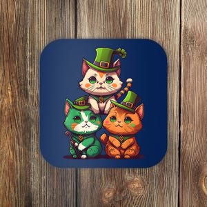 Leprechaun Gnome Cats St Patricks Day Cat Lover Coaster