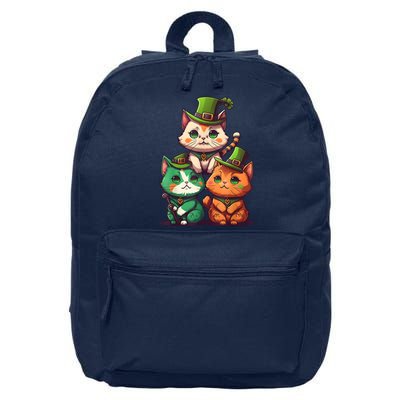 Leprechaun Gnome Cats St Patricks Day Cat Lover 16 in Basic Backpack