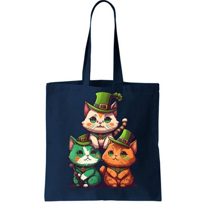 Leprechaun Gnome Cats St Patricks Day Cat Lover Tote Bag